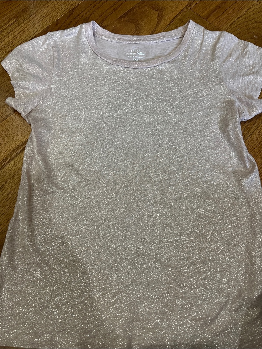 J. Crew Shimmer Short Sleeve Tee in Light Pink